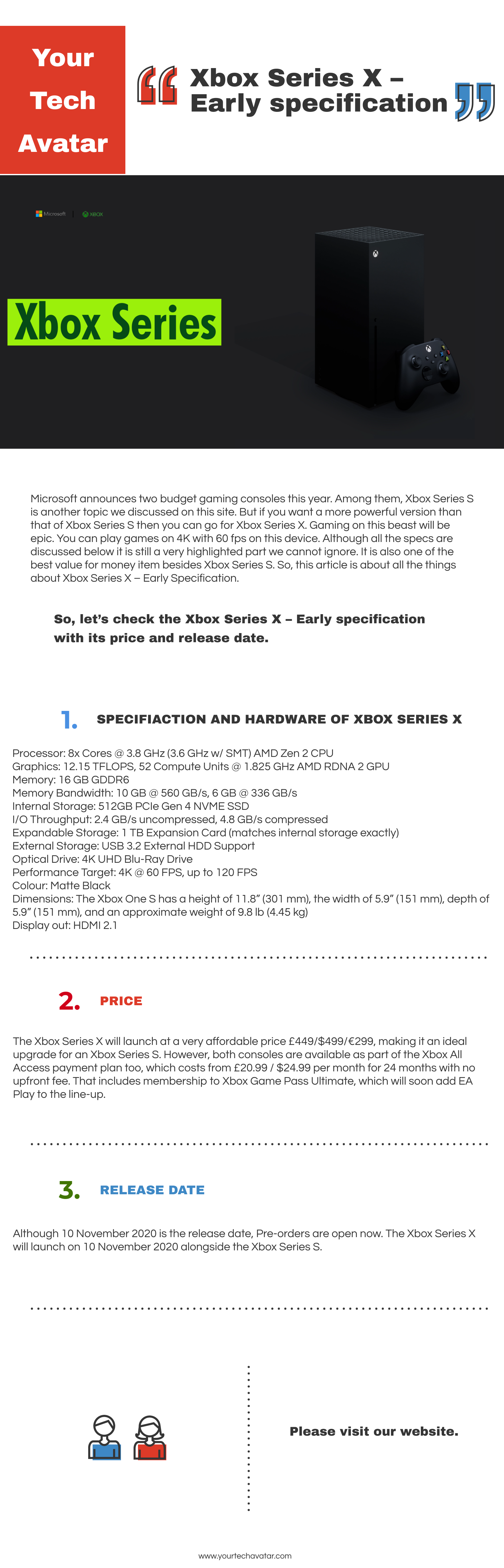 Infographic for Xbox Series X - Early specification