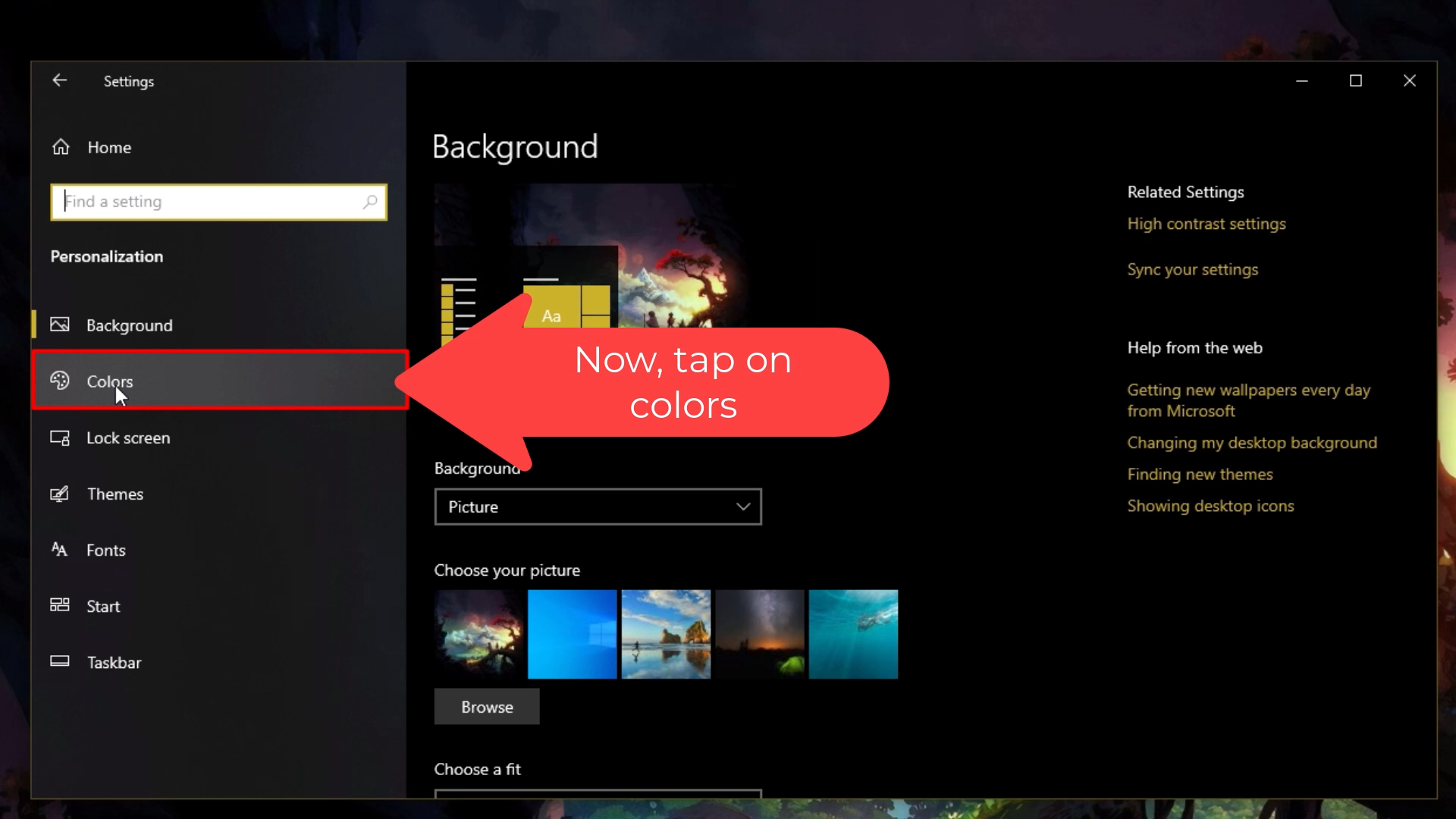 Activate Dark Mode on Windows 10