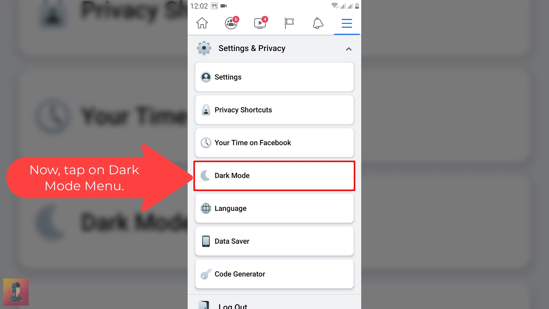 step_04 for how to enable Dark Mode on Facebook